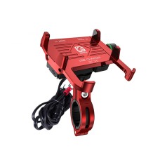 Kewig M6-S 12V Motorcycle Waterproof Aluminum Alloy Mobile Phone Bracket With QC3.0 Fast Charging(Red)