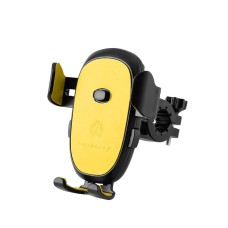 2 PCS CYCLINGBOX BG-2930 Bicycle Mobile Phone Frame Plastic One-Click Lock Mobile Phone Bracket, Style: Handlebar Installation (Yellow）