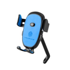 2 PCS CYCLINGBOX BG-2930 Bicycle Mobile Phone Frame Plastic One-Click Lock Mobile Phone Bracket, Style: Rearview Mirror Installation (Blue）