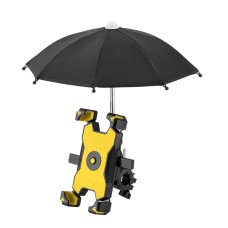 CYCLINGBOX Bicycle Mobile Phone Bracket With Parasol Rider Mobile Phone Frame, Style: Handlebar Installation (Yellow)