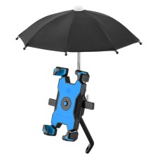 CYCLINGBOX Bicycle Mobile Phone Bracket With Parasol Rider Mobile Phone Frame, Style: Rearview Mirror Installation (Blue)