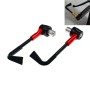 2 PCS Universal 22mm Shockproof Protection Rod CNC Horn Shape Handbrake Motorcycle Modification Accessories(Red)