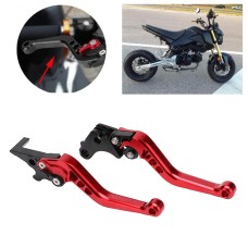 Speedpark Motorcycle Modified Adjustable Brake Clutch Handle Lever for Honda GROM MSX125 (Red)
