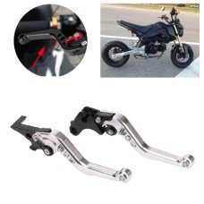 Speedpark Motorcycle Modified Adjustable Brake Clutch Handle Lever for Honda GROM MSX125 (Silver)