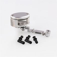 Modified Motorcycle Front Brake Fluid Reservoir Tank Oil Cup + Holder (Silver)