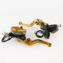 Leaf Shape Modified Motorcycle Hand Brake Clutch Hydraulic Brake Lever (Gold)