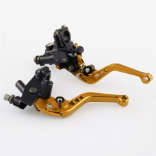 Universal Modified Motorcycle Off-road Vehicle Hand Brake Clutch Hydraulic Brake Lever (Gold)