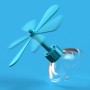 Motorcycle Helmet Take-copter Decoration Motorbike Helmet Suction Cups Rotate Horns Decoration(Baby Blue)