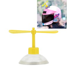 Motorcycle Helmet Take-copter Decoration Motorbike Helmet Suction Cups Rotate Horns Decoration(Yellow)