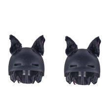 4PCS Motorcycle Plush Ear Helmet Decoration(Black)