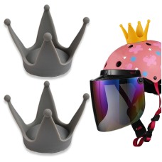 2PCS Motorcycle Crown Sucker Helmet Decoration(Gray)