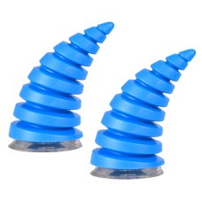 2PCS Motorcycle Horn Sucker Helmet Decoration(Blue)