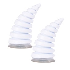 2PCS Motorcycle Horn Sucker Helmet Decoration(White)