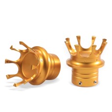 1 Pair  Motorcycle Modified Front Wheel Axle Cover Crown Decoration Axle Cover For Harley Sportste 883 / 1200(Gold)