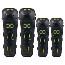 CS-820A1 4 PCS/Set Motorcycle Cycling Protective Gear Windproof Fall-proof Reflective Knee Elbow Protector Pads Cover(Black Green)