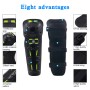 CS-820A1 4 PCS/Set Motorcycle Cycling Protective Gear Windproof Fall-proof Reflective Knee Elbow Protector Pads Cover(Black Green)