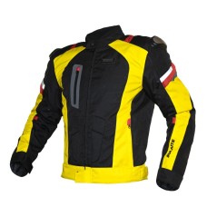SULAITE Cross-Country Motorcycle Locomotive Rider Jacket Autumn Winter Weatherproof And Keep Warm Riding Cloth, Size: M(Yellow)