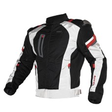 SULAITE Cross-Country Motorcycle Locomotive Rider Jacket Autumn Winter Weatherproof And Keep Warm Riding Cloth, Size: M(White)