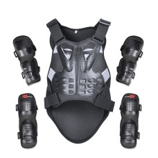 GHOST RACING GR-HJY08 Motorcycle Adult Protective Gear Anti-Fall Riding Clothes Hard Shell Protective Vest Suit, Size: L(Black)