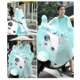 Waterproof Big Hat Crystal PVC Printing Dot Clear Motorcycle Person Poncho Adult Hooded Impermeable Raincoat Outdoor Rain Cape Coat(Green)