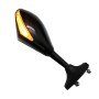 2 PCS Motorcycle Universal Modification ABS Shell Holder Rear VIew Mirror with Yellow Light LED Turn Lamps