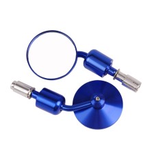Motorcycle Round Shape Reflective Mirror Rearview Mirror (Blue)