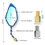 Motorcycle / Electromobile Modified Diamond-shaped Burnt Titanium Plating Rearview Mirror, Style:Fork Texture Gold Blue