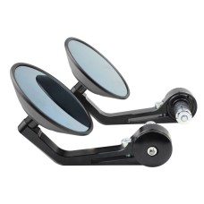 Motorcycle Electric Vehicle Modified Accessories Retro Circular CNC Hand Mirror Rear View Mirror(Black)