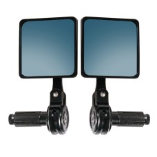 1 Pair HP-J023 Motorcycle Modified Retro Square Rearview Mirror(Black)