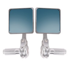 1 Pair HP-J023 Motorcycle Modified Retro Square Rearview Mirror(Silver)