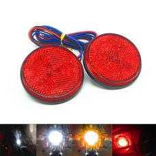 2 ПК, мотоциклевые прицепы, DC 12-15V Проводная проводная индикаторная лампа с 24-веловым индикаторным индикатором круглое маркер хвостовой свет, светлый цвет: красный (устойчивый + флэш-освещение) (красный) (красный)