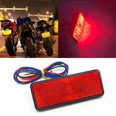 2 PCS Motorcycle Car Trailer DC 12-15V 24-LED Indicator Lamp Reflector Rectangle Marker Tail Light, Light Color: Red (Steady + Flash Lighting)(Red)