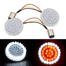 2 PCS Motorcycle LED Signal Steering Lamp For Dyna(White Red Light 1157 Without Lampshade)