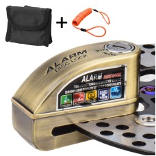 Motorcycles / Bicycle Anti-theft Lock Alarm Disc Brakes Lock with Cable and Bag (Bronze)