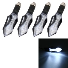 4 PCS Sword Shape DC 12V Motorcycle 12-LED White Light Daytime Turn Running Light