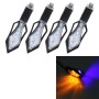 4 PCS Sword Shape DC 12V Motorcycle 13-LED Yellow + Blue Light Turn Signal Indicator Blinker Light