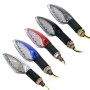 2 PCS Universal Leaf Shape Motorcycle Yellow Light Turn Signal Rear Indicator Light with 15 LED Lamps, DC 12V(Grey)