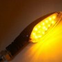 2 PCS Universal Leaf Shape Motorcycle Yellow Light Turn Signal Rear Indicator Light with 15 LED Lamps, DC 12V(Grey)