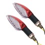 2 PCS Universal Leaf Shape Motorcycle Yellow Light Turn Signal Rear Indicator Light with 15 LED Lamps, DC 12V(Red)