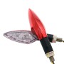 2 PCS Universal Leaf Shape Motorcycle Yellow Light Turn Signal Rear Indicator Light with 15 LED Lamps, DC 12V(Red)