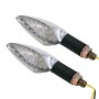 2 PCS Universal Leaf Shape Motorcycle Yellow Light Turn Signal Rear Indicator Light with 15 LED Lamps, DC 12V(Silver)