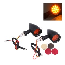 2 PCS Motorcycle LED Turn Signal Light Bullet Blinker with 10mm Mounting Bolt Threads(Black)