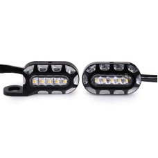 HP-Z058 Motorcycle Modified Rearview Mirror LED Turn Signal Light for Harley Sportsters XL 883 / 1200(Black White)