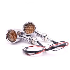 Z008 1 Pair 12V Modified Universal Motorcycle LED Turn Signal, Light Color:Yellow Light(Electroplating)