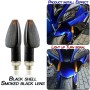 2 PCS KC025 Motorcycle 14LED Turn Signal Light(Black Shell + Smoked Black Lenses)