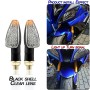 2 PCS KC025 Motorcycle 14LED Turn Signal Light(Black Shell + Transparent Black Lenses)