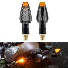 2 PCS KC025 Motorcycle 14LED Turn Signal Light(Lattice Shell + Transparent Black Lenses)