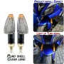 2 PCS KC025 Motorcycle 14LED Turn Signal Light(Lattice Shell + Transparent Black Lenses)