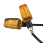 2 PCS PE-ZS102 Motorcycle Retro Style Turn Signal Light(Black + Yellow Light Shell)