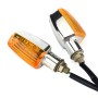 2 PCS PE-ZS102 Motorcycle Retro Style Turn Signal Light(Electroplated Silver + Yellow Light Shell)